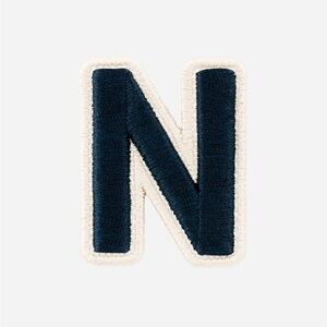 Sapphire Rolled Embroidery Letter N Patch
